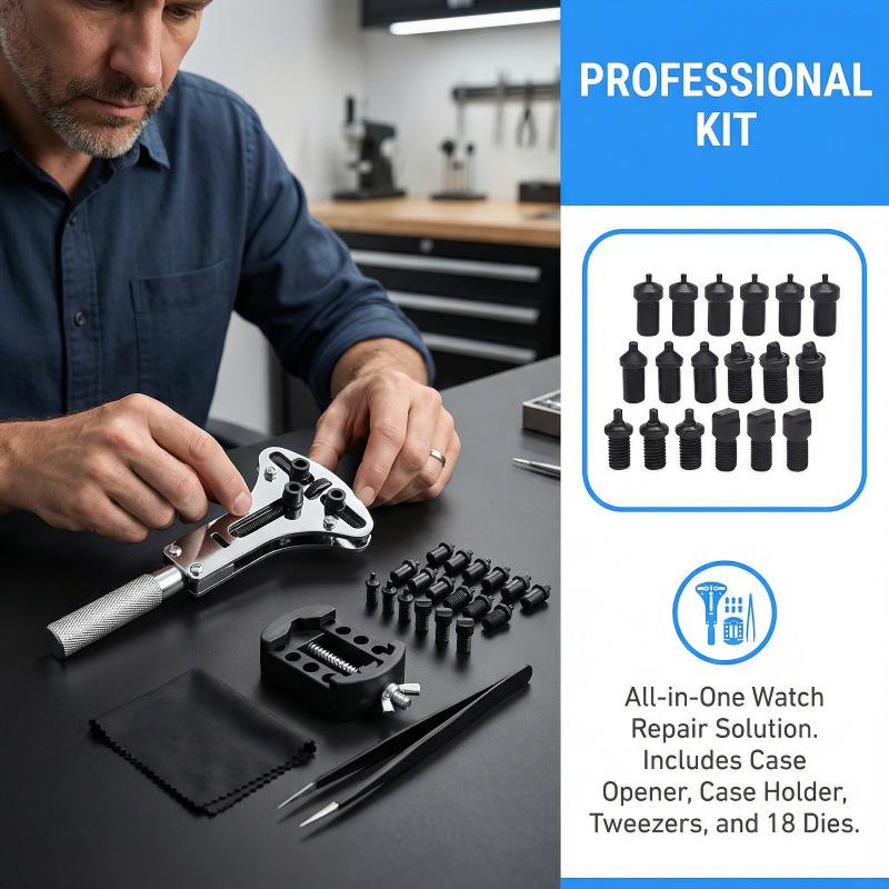 Three-Jaw Watch Case Opener for Repair and Battery Replacement