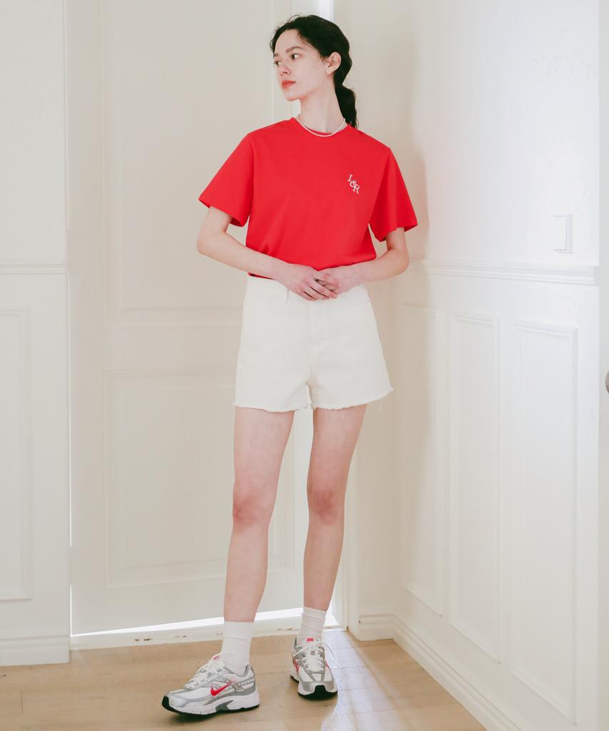 LOSSYROW Signature Logo Half-Sleeve T-Shirt Red