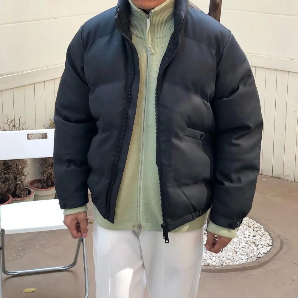 

Корейский стиль зимние куртки для мужчин хлопковые стеганые куртки верхняя одежда пуховики пальто мужская одежда S чёрный