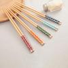 Printed Chopsticks Anti Slip Design Serving Chopsticks Without Fuel Bamboo Tableware Classic Wooden Chopsticks Kitchen Tools