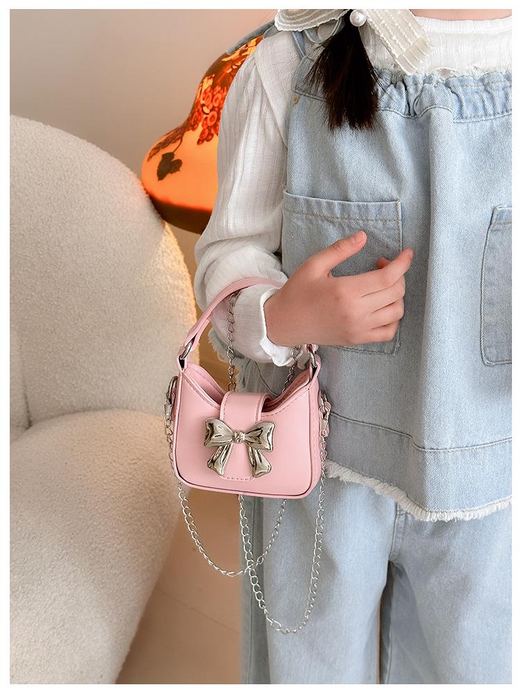 2024 Sweet Pink Bow Chain Crossbody Shoulder Bag for Women