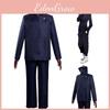 Completo Cosplay Dettagliato di Toge Inumaki di Jujutsu Kaisen Con Colore Blu Navy Materiale in Poliestere Resistente e Completo di Top e Pantaloni