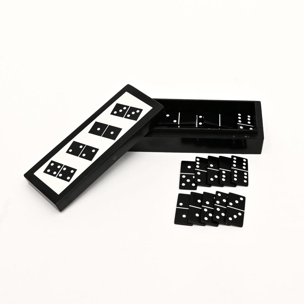 Black Resin Mdf Domino Box | Mdf Storage Case