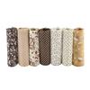 7Pcs Coffee & Khaki Monochrome Cotton Fabric Pure Cotton Material Pre-cut Fabric Quilt Production