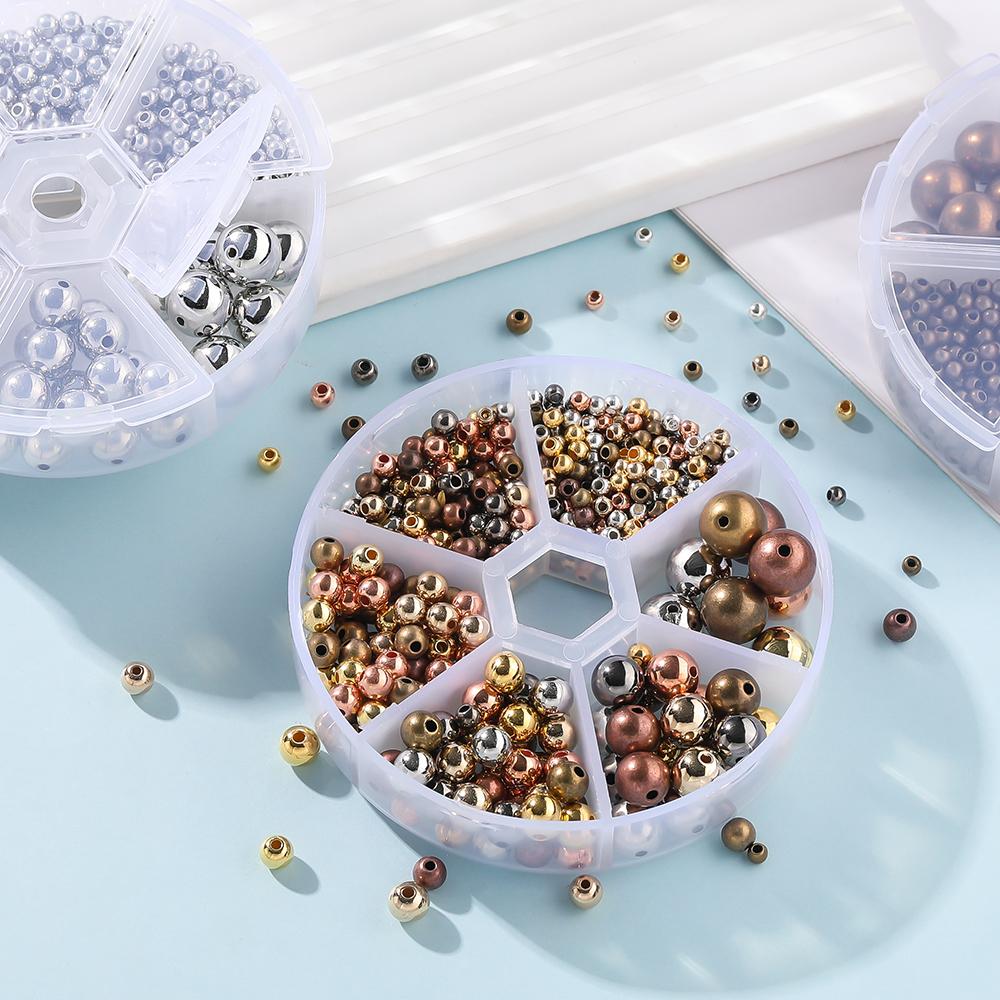553pcs/Box CCB Bead 3-10mm Round Spacer Loose Beads for DIY Bracelet Necklace Earrings Jewelry Making Accessories Supplies Kits