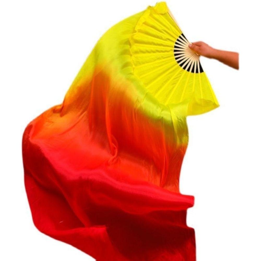 31cm Bamboo Pairs Yangko Dance Bamboo Fans Hand Dye Adults Fan  Kid Women