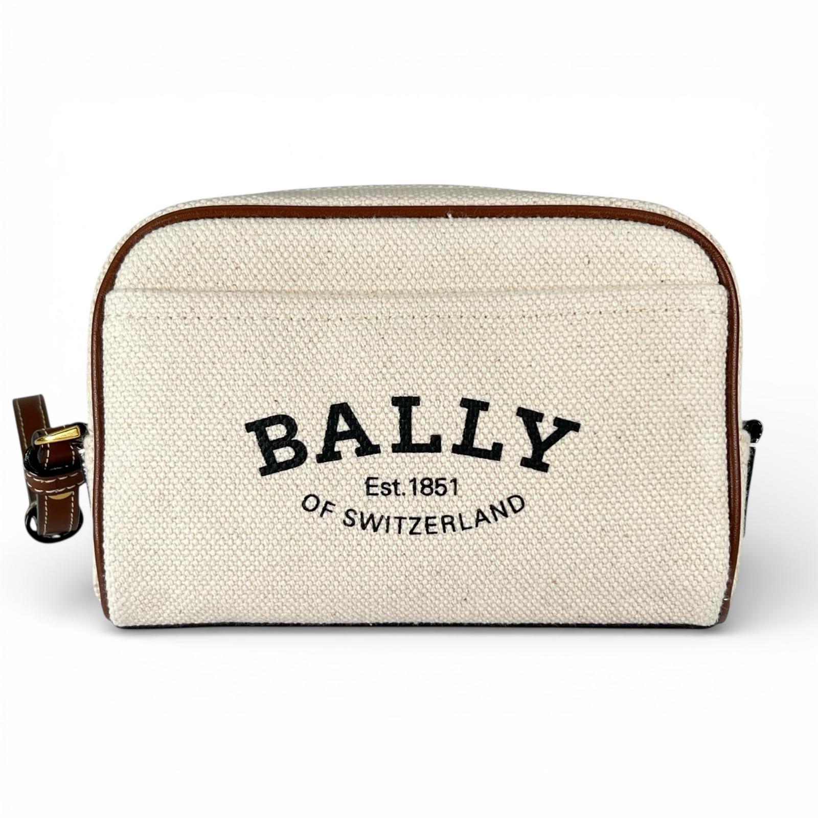 

Pristine BALLY Clutch bag Leather pouch Ivory canvas Women Used