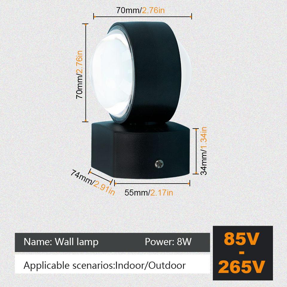 LED Wall Lamp Waterproof IP66 Indoor Outdoor Lamp Garden Lights for Living Room Hallway Bedroom Decor