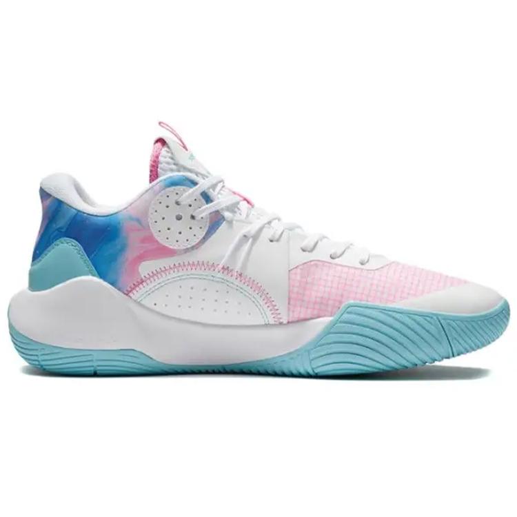 Li Ning Sonic 9 Team Cotton Candy Textile, Synthetic Leather Cushioning Breathable Rebound Low Top Basketball Shoes ABPS023-1
