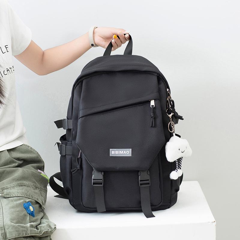 Schoolbag Large capacity junior high school student schoolbag Korean version Mori Harajuku light backpack versatile solid color tooling bag 1011