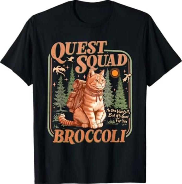 Quest Fantasy Squad Broccoli Kitten Funny Cat T-Shirt 3XL