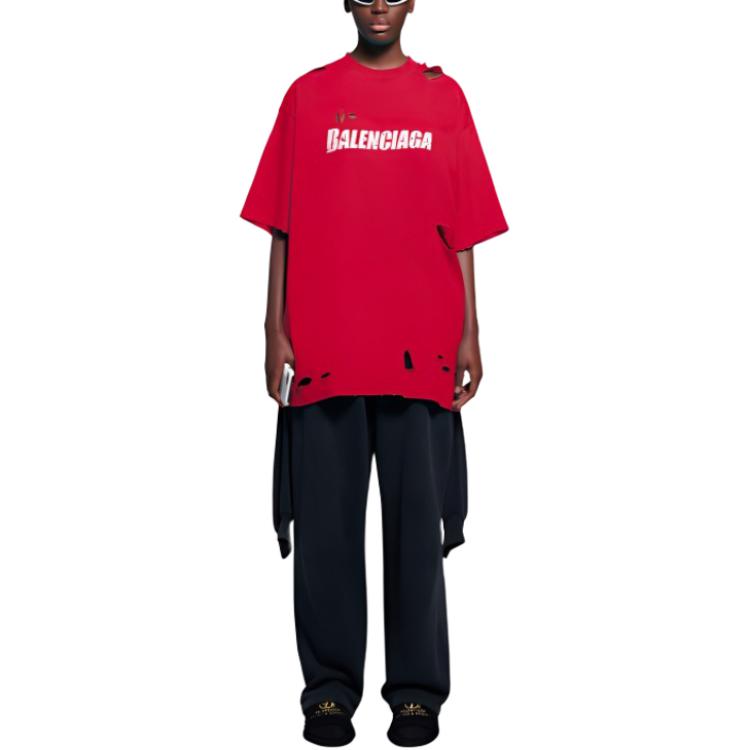 Balenciaga Caps Destroyed Flatground T shirt 651795TKVB86295
