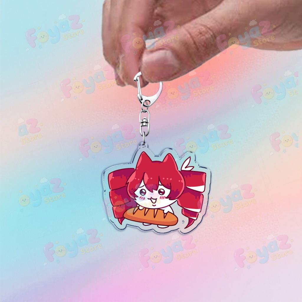 Cute Anime Girl Kasane Teto Keychain Accessories Bag Kawaii Manga Key Ring Chains Jewelry Fans Friends Birthday Gifts