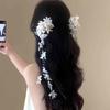 1Pc New Chinese Super Fairy Atmosphere Feeling Flower Tassel Hair Clip Female Light Luxury Premium Feeling Niche Side Clip