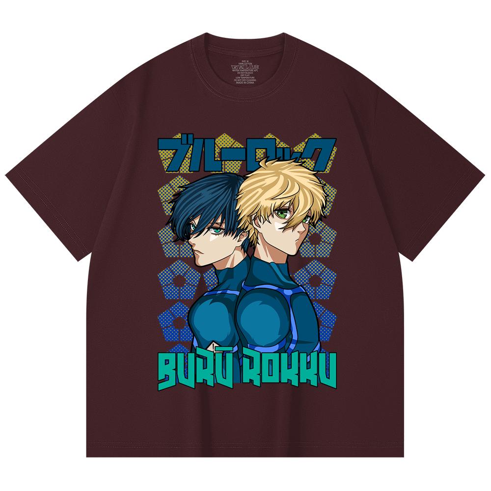 

230 Gsm 100% Cotton Blue Lock V4 Print Unisex Heavy Cotton T Shirt 2XL вина червоного кольору