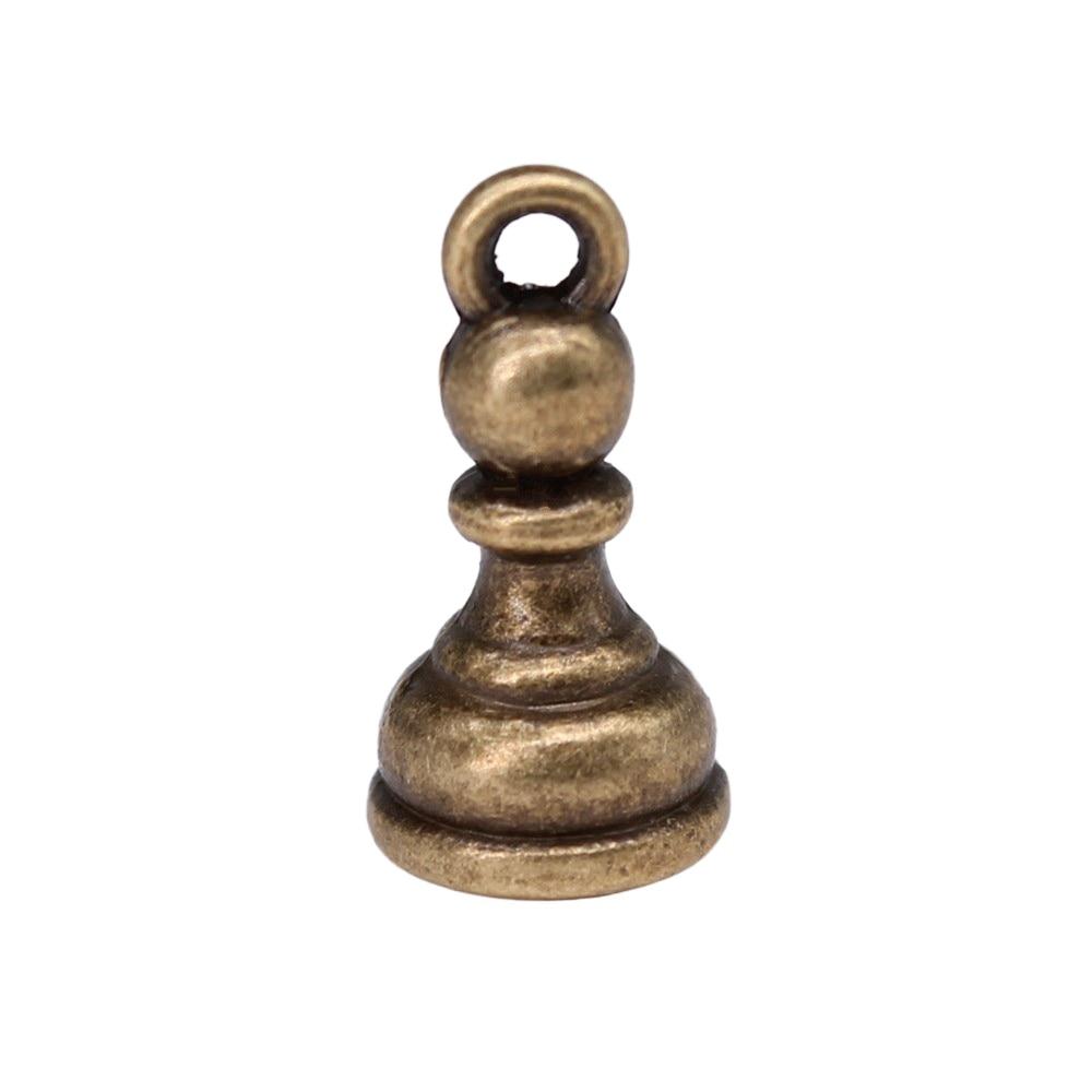 

12шт Шахматная пешка Амулеты Античная бронза Цвет Цинковый сплав 14X8mm