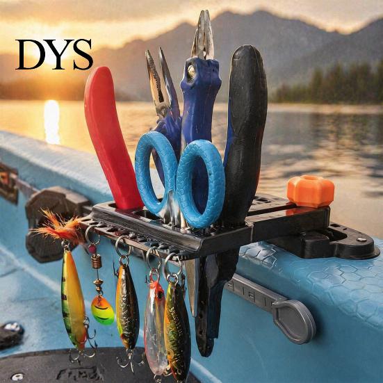 Kayak Accessories Fishing Tool Holder, Fits Standard T-Track Kayak, Lures Durable Gear Organizer Hook Pliers Storage for Boat, Lure Holder