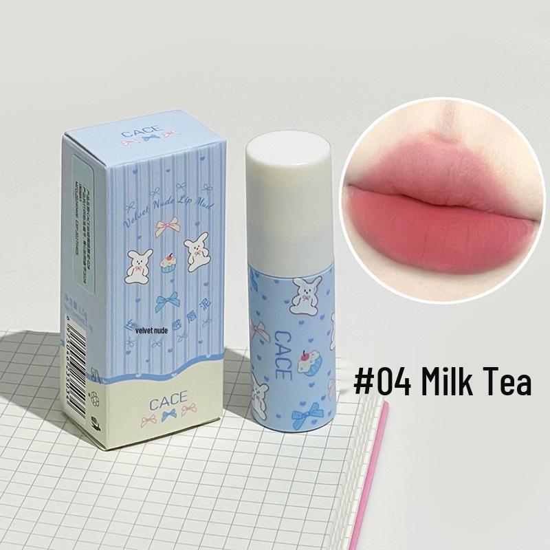 

CACE Velvet Nude Matte Lip Mud Set - Natural, Versatile, Whitening, Pigmented Lip Glaze for a Subtle Nude Look.