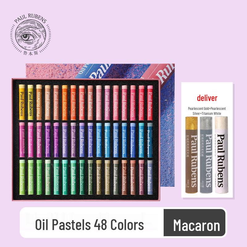 Rubens Washable Oil Pastels for Children: Soft Crayons in 24, 36 Heavy, and 48 Macaron Colors