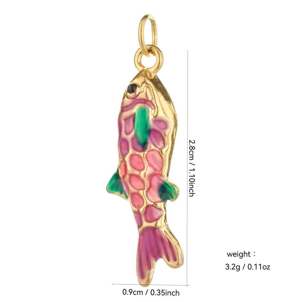 Gold Koi Fish Stainless Steel Pendant & Earrings Jewelry Set