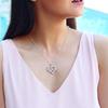 Elegant Infinity Love Heart Necklace with Rhinestone Clavicle Chain for Women