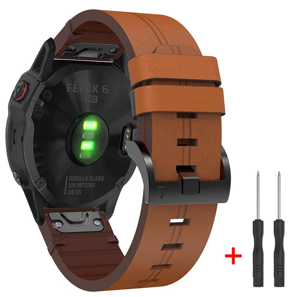 Genuine Leather Watch Strap For Garmin Fenix 8pro E 7X 7 6X 6 5plus Watch Band Enduro 3/Epix/Quatix 8 QuickFit 22/26mm Bracelet