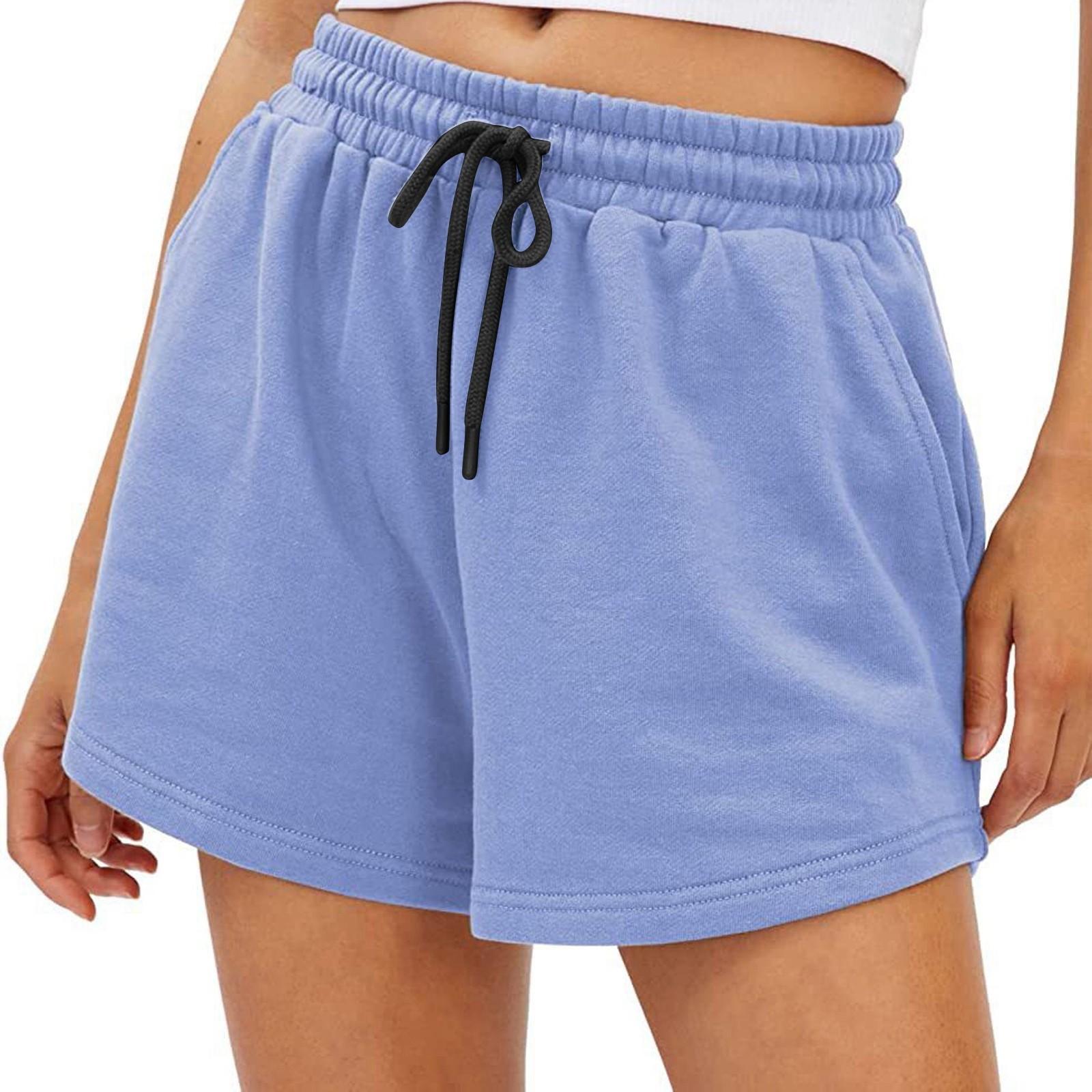 

Женские повседневные свободные пляжные брюки, однотонные шорты с рюшами и карманами M