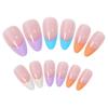 French-style Armor-wearing Rainbow Manicure Color-blocking Fake Nails Fake Nails