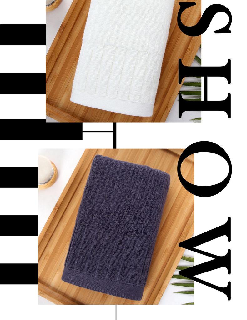 Thick Pure Cotton Face Towel, 110g, Customizable Embroidered Logo