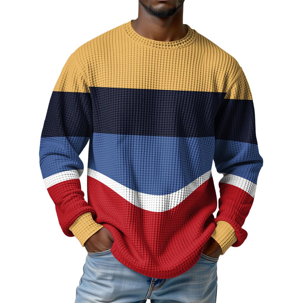 Pánský pletený ležérní pulovr s límcem - Dlouhý rukáv pro každodenní nošení