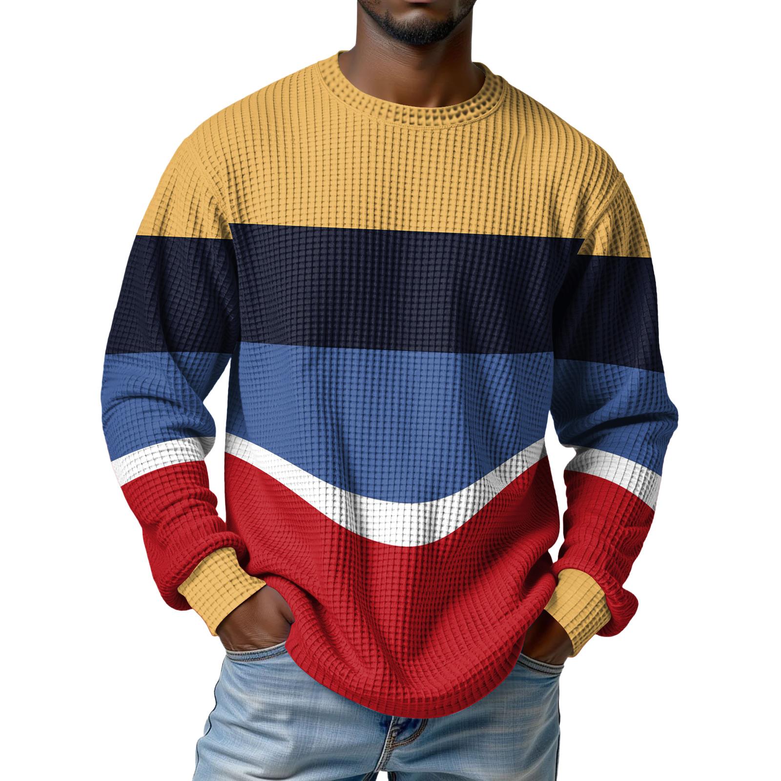 

Men s Knit Casual Collar Pullover - Long Sleeve Daily Wear XXL жовтий