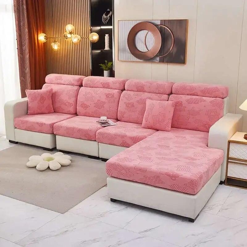 Anti-dust Sofa Covers Seat Backrest Cushion Cover Elastic Polyester Sectional Corner Couch Slipcover Chaise Lounge Protector