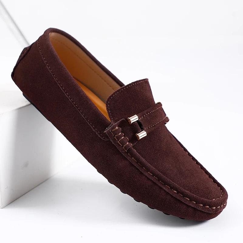 Casual Shoes Fashion Men Shoes Genuine Leather Men Loafers Slip on Men Flats Male Driving Shoes Moccasins 38-47