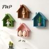Bedroom Wall Decor Wood House Display Shelf, Mounted Decorative Floating Small Shelf Toys Dolls Organizer for Entryway, Living Room, Nursery