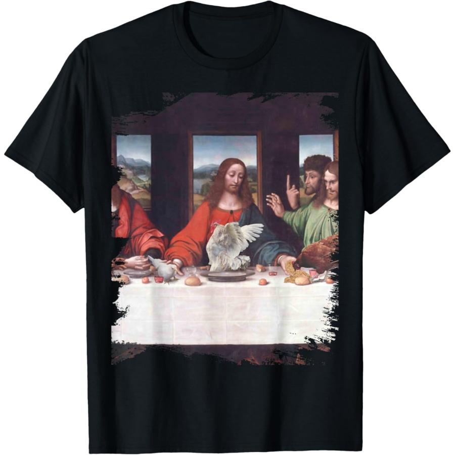 

Last Chicken Supper Classic da Vinci Jesus Chickens Funny T-Shirt XXXXXL чорний