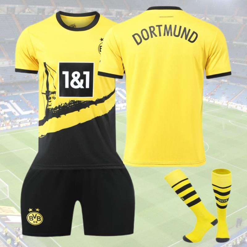 2324 Domácí dres Dortmundu pro děti a dospělé Materiál z polyesterových vláken Fotbalová uniforma