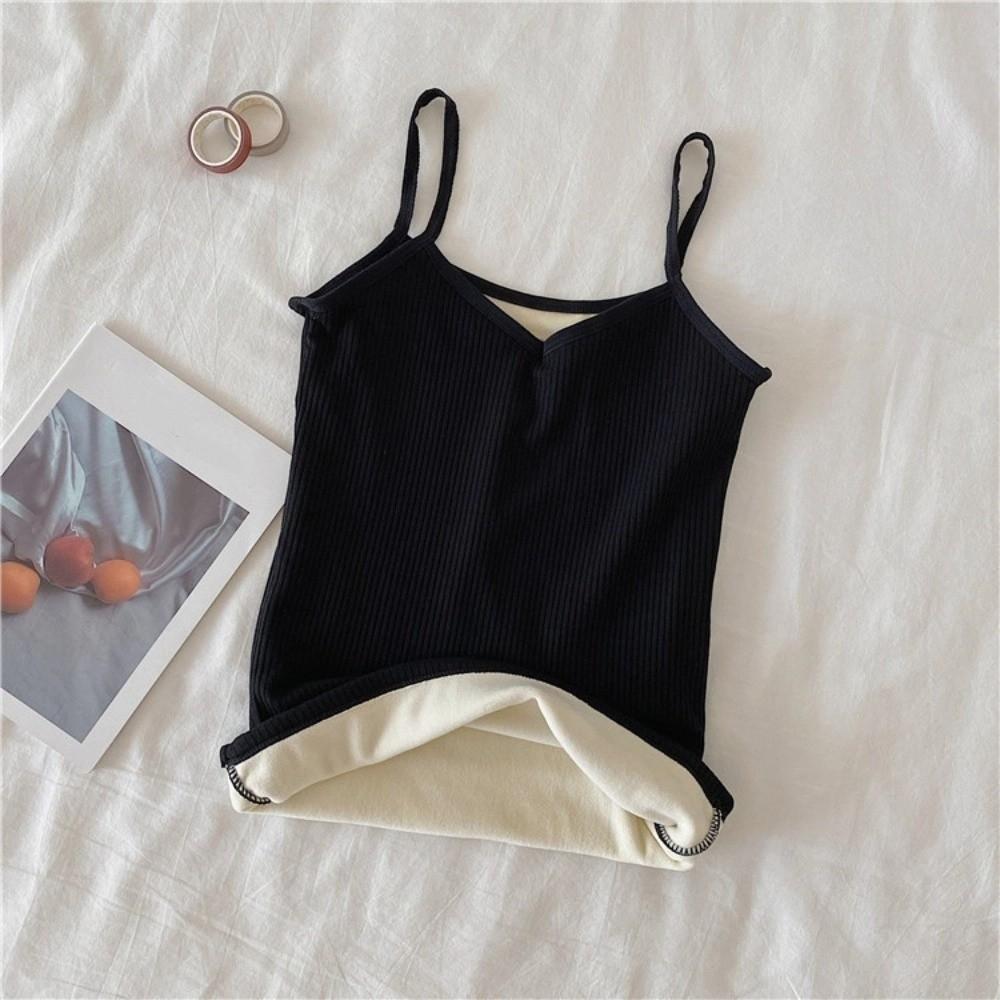 Thermal Women Thermal Camisole Slim Fit Plush Vest Underwear Warm Suspender Vest Autumn Winter