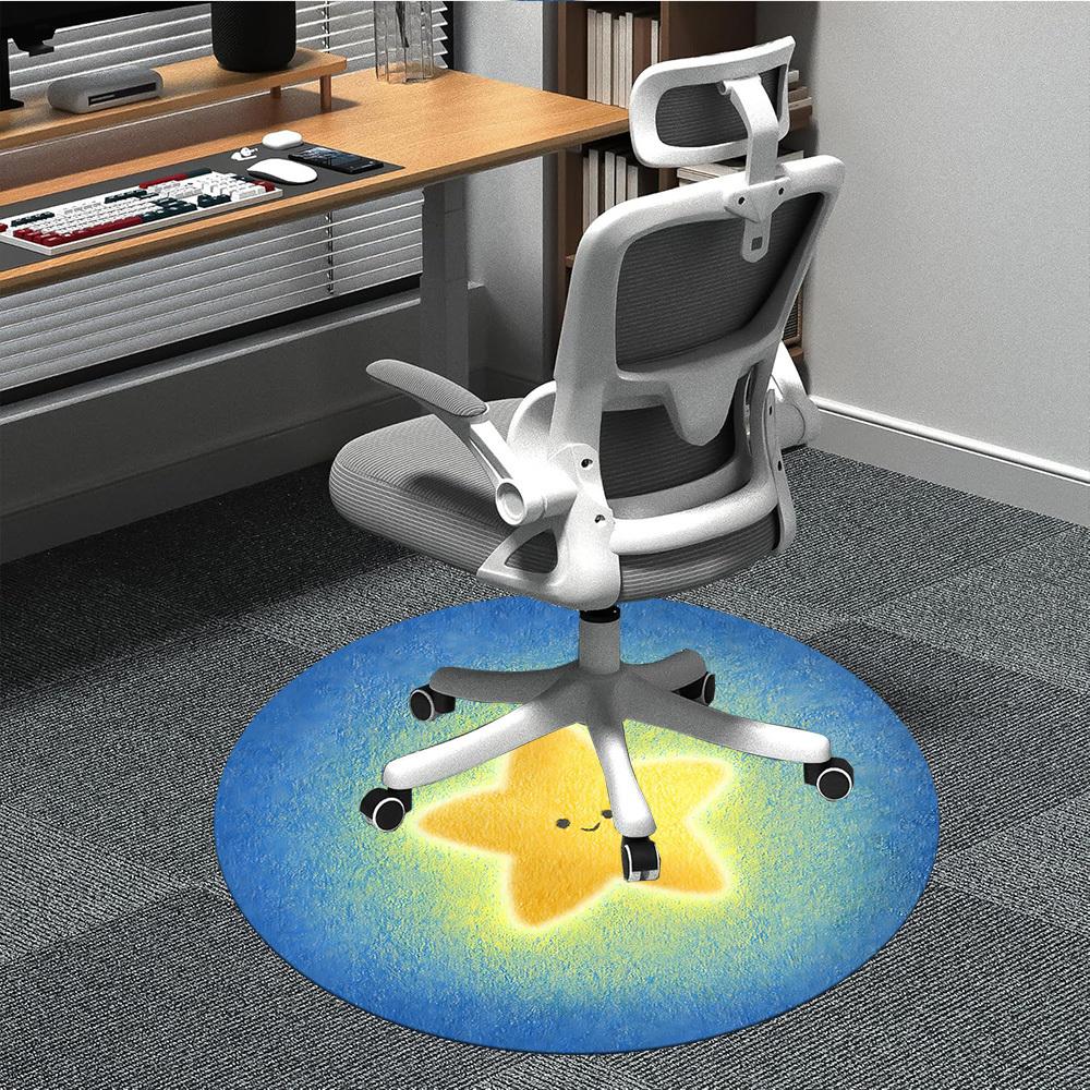 

1pc Starry Night Office Round Area Rug, Indoor Mat Suitable ForOffice, Under Office Chairs Bedroom Living Room Home Decor T176 80cm by 80cm