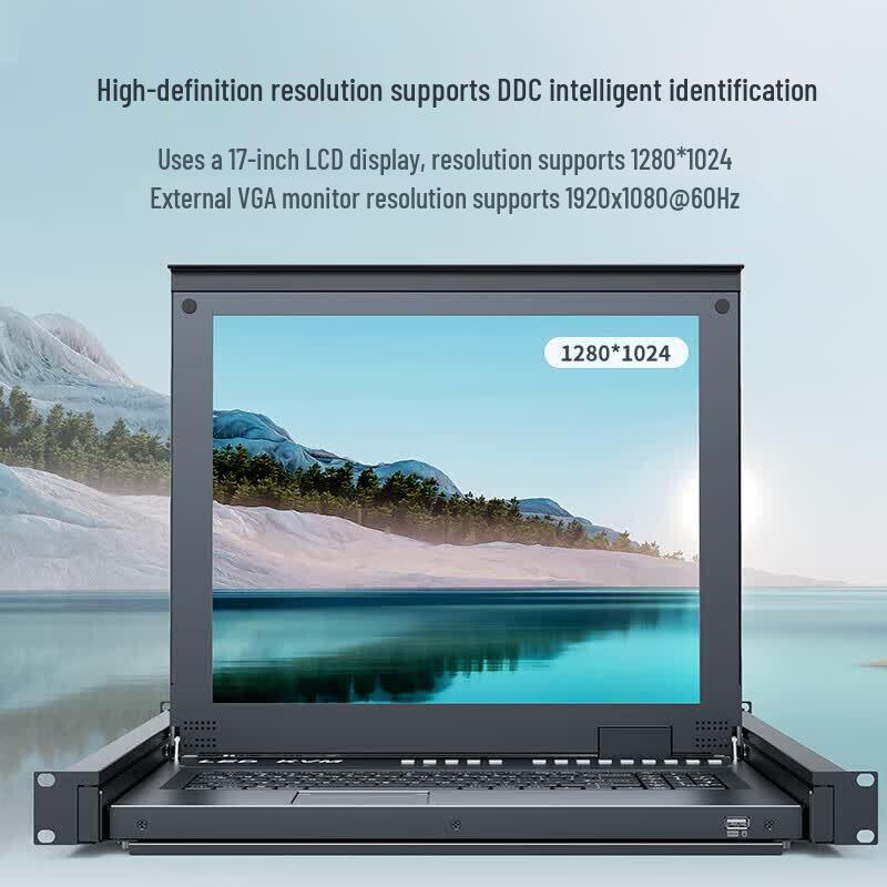 KVM Switch with 17-inch LED Screen & IP Remote Access