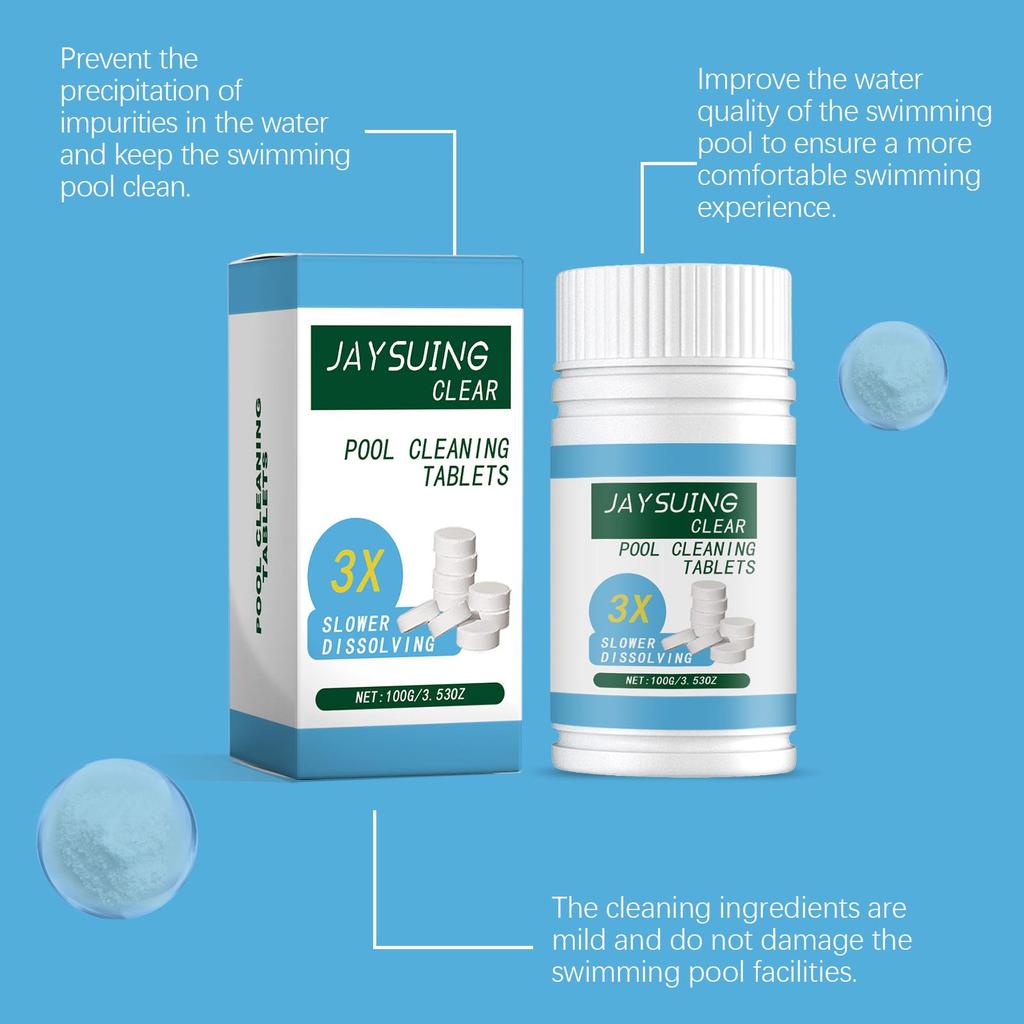 Pool Clean Chlorinated Effervescent Tablets Pool Clean Instant Water Treatment Effervescent Chlorine Tablets