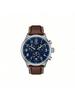 CHRONO XL Vintage Casual Leather Strap Men's Quartz Watch, Blue Round Dial, Stylish Wristwatch, Men's Accessory, Suitable T116.617.16.042.00