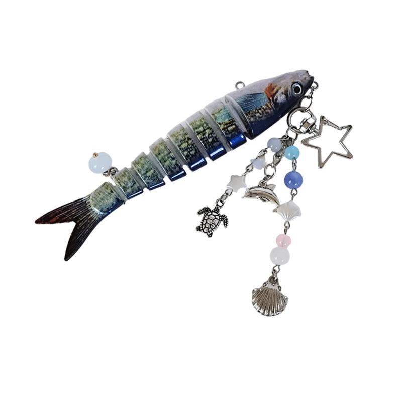 Fish Bag Pendant Bag Charm Fishing Keyring Plastic Texture Key Accessory Suitable for Fashion Women Girls Present