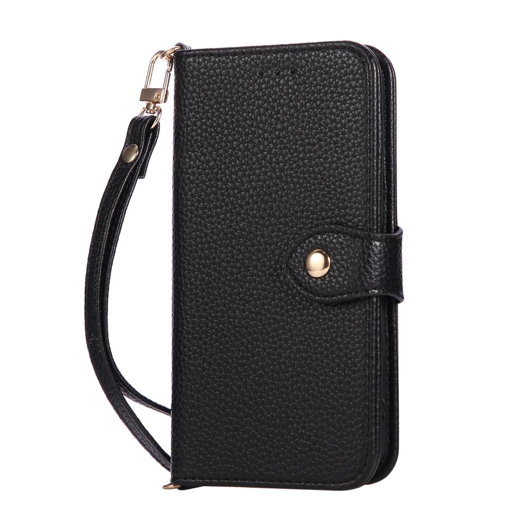 Flip Magnetische Handyhalterung Geldbörse Lederhülle Für iPhone 17 Pro Max 16 Plus 15 14 13 12 Riemen Tasche Buch Tasche Spiegel Abdeckung