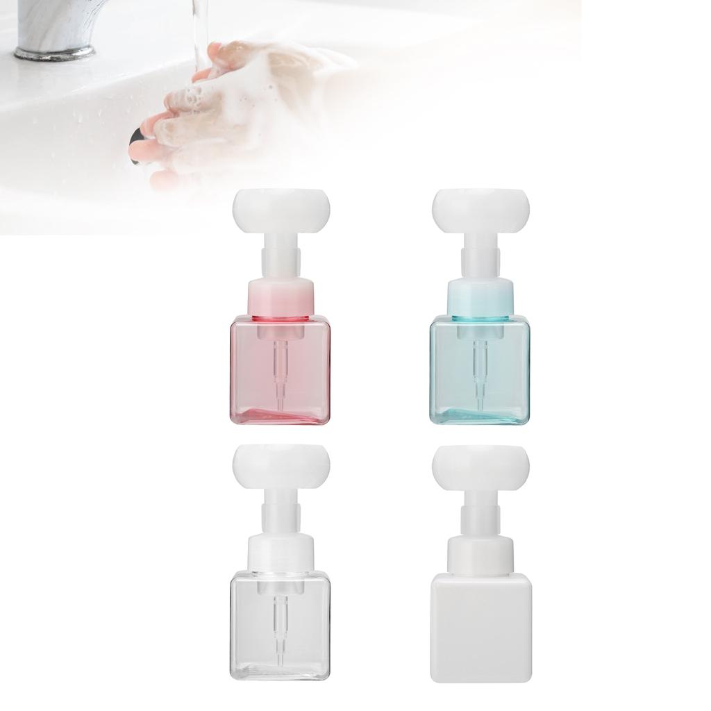 Skummousser Pumpflaska Rese Återfyllbar Blomform Skummande Tvåldispenserflaska 250ml