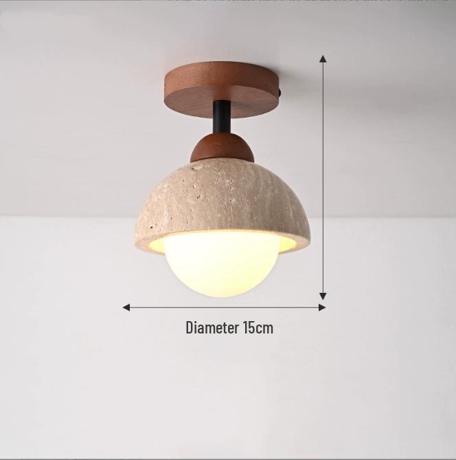 Japanische Wabi-Sabi Gelber Höhlenstein Deckenleuchte für Eingangsbereich oder Balkon