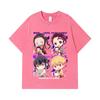 275 GSM Washed T-shirts 100% Cotton Demon Slayer V80 Hashiras Chibi Print Unisex Heavy Cotton T Shirt
