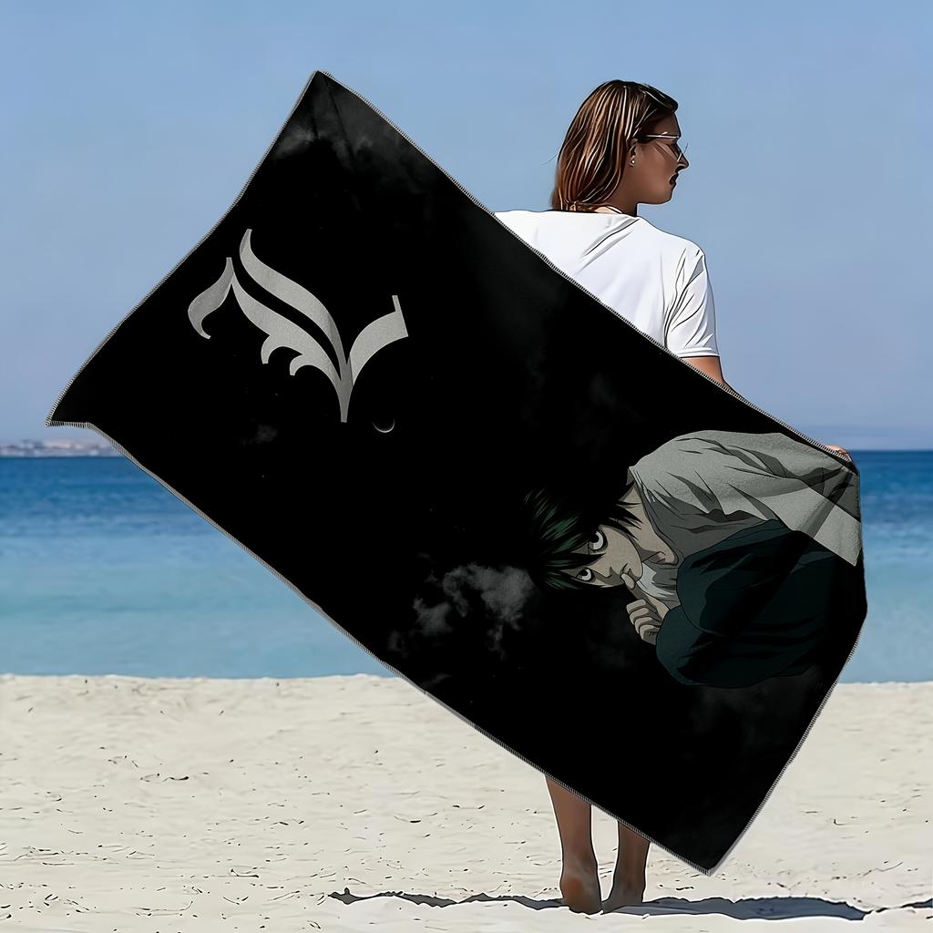 1Pc D-Death Note L Lawliet Microfiber Beach Towel Quick Dry Super Absorbent Sand Free Soft Bath Towels Gym Sports Towel