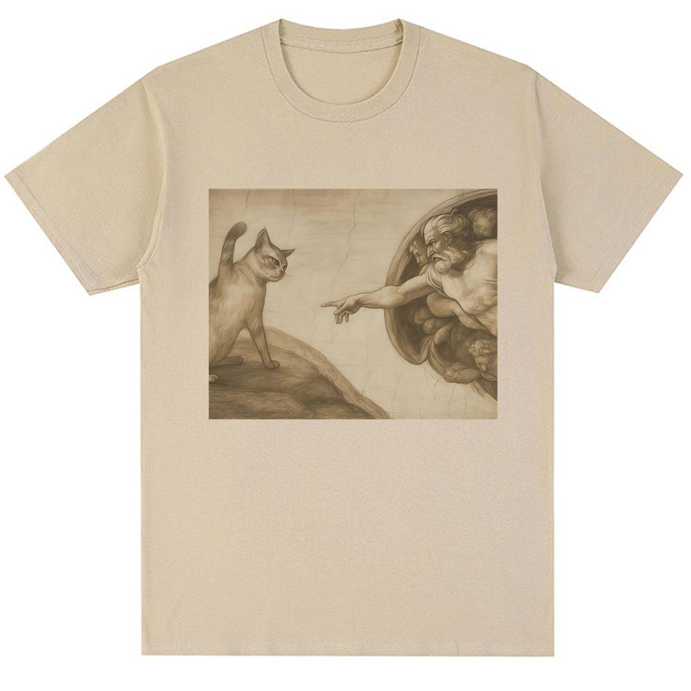

Funny Heavenly Cat Meme Graphic Tshirts Humor Retro Fashion Unisex Women T Shirts Oversized Cotton Casual T Shirt Streetwear Gifts 4XL