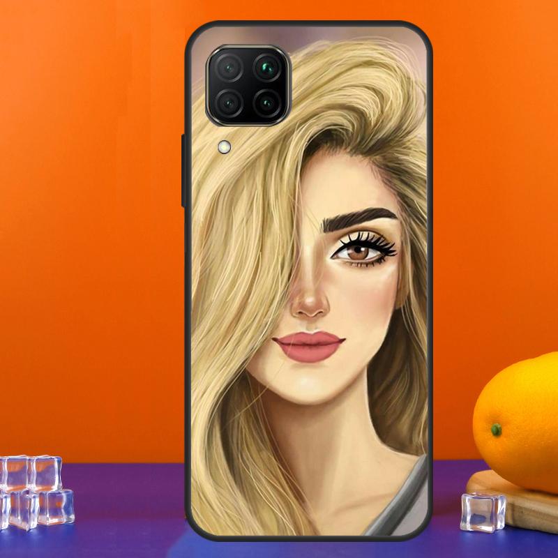 Brunette Blonde Girl Cute For Huawei Nova 12s 12i 11i 8i 9 10 SE Y91 Y90 Y60 Y70 Y72 Y61 P20 P40 Lite P30 P60 Pro Case