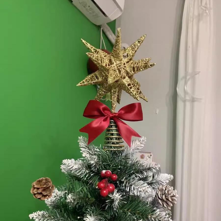 Tree Christmas Topper Lighted Twinkling Star Holiday Tree Top  Art Decoration